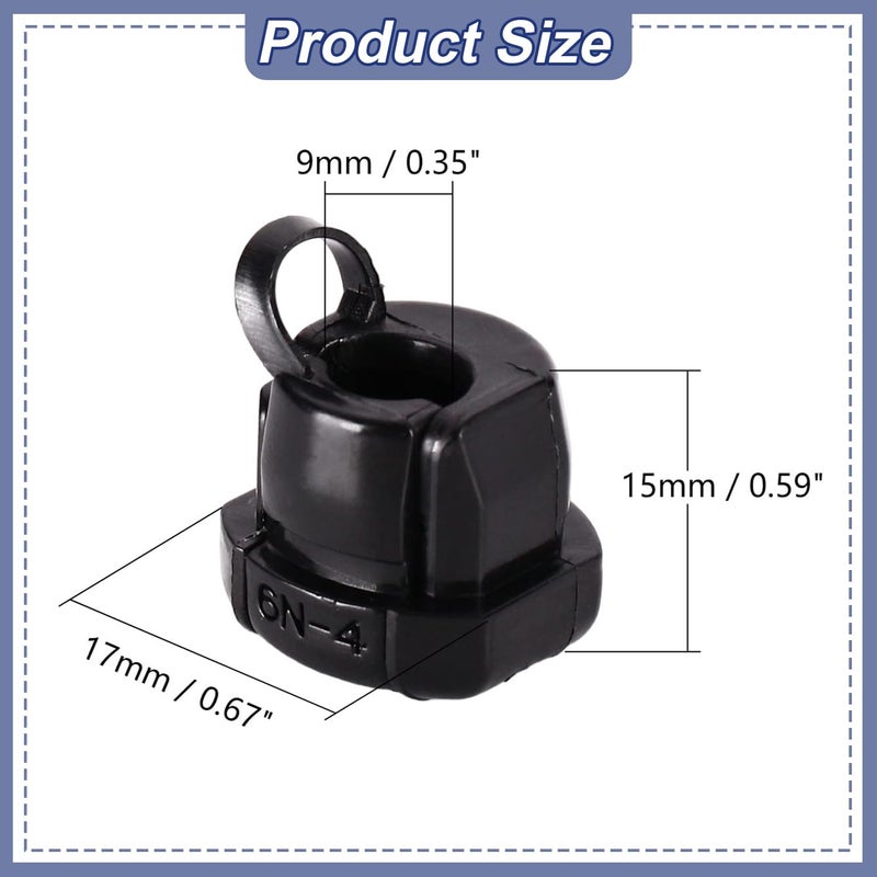 Fielect 60Pcs Round Cable Wire Strain Relief Bush Grommet 6N-4 Strain Relief Bushing Electric Cable Protection Cord Buckle - Image 2
